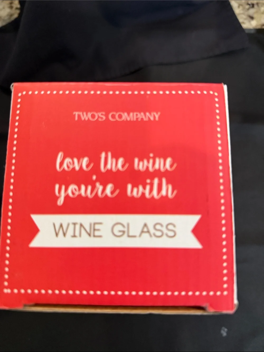 Two’s Company Wine Glass with 'Tonight / Not Tonight' Markings - Clear Glass